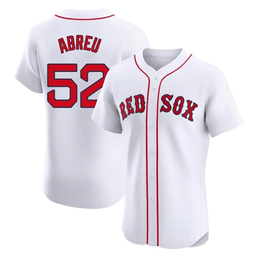 Perkns B.Red Sox #52 Wilyer Abreu Player White Limited Elite Home Game Stitched Jerseys