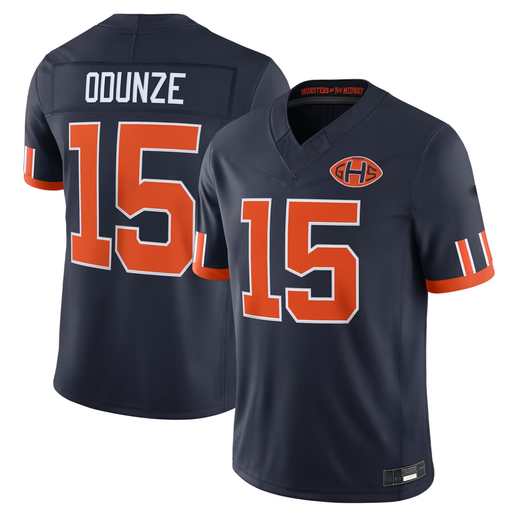 Perkns C.Bears #15 Rome Odunze Navy 2026 Rivalries Collection Limited Stitched Jerseys