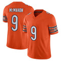 Perkns C.Bears #9 Jim McMahon Player Orange Vapor F.U.S.E. Limited Home Game Stitched Jerseys