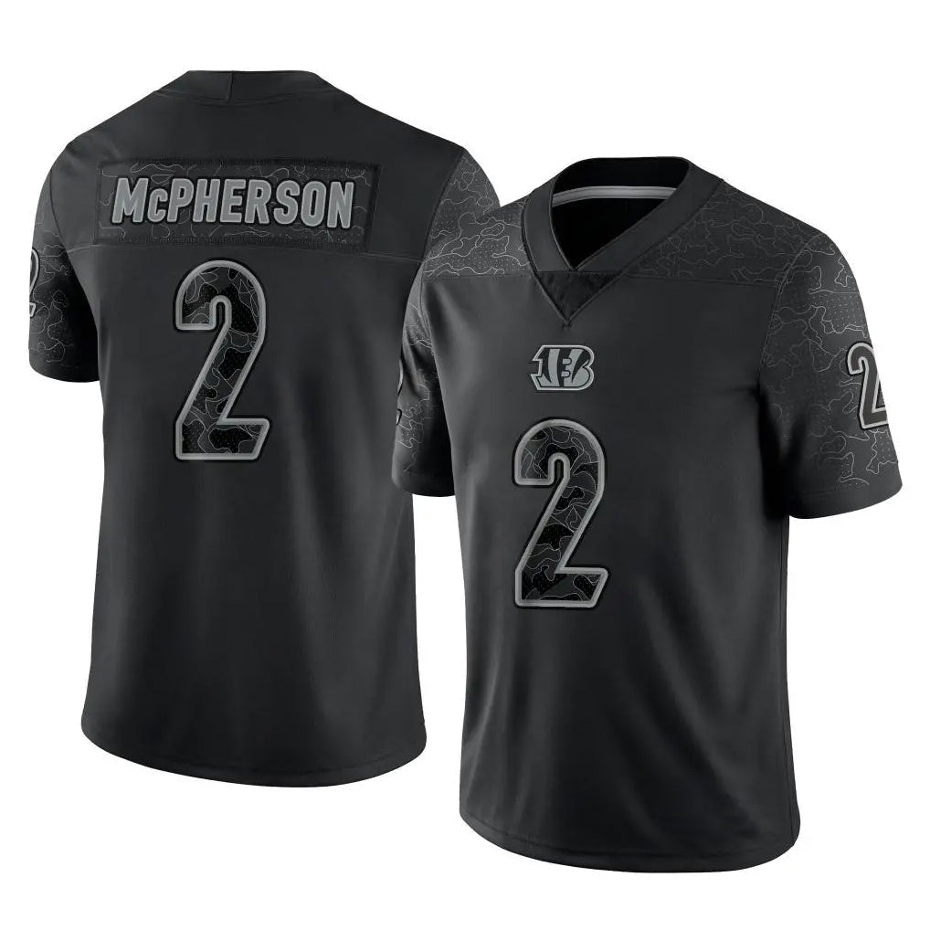 Perkns C.Bengals #2 Evan McPherson Player Black Reflective Limited Game Stitched Jerseys