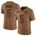 Perkns C.Bengals #5 Tee Higgins Player Brown Salute To Service Limited Jerseys