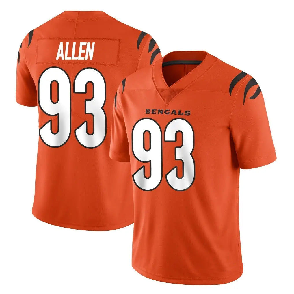 Perkns C.Bengals #93 Jonathan Allen Player Orange Vapor Untouchable Limited Home Game Stitched Jerseys