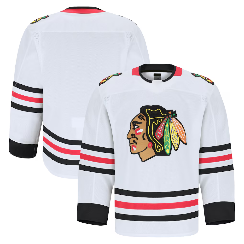 Perkns C.Blackhawks White Away Authentic Pro Jerseys
