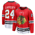 Perkns C.Blackhawks #24 Sam Lafferty Red Centennial Breakaway Player Jerseys