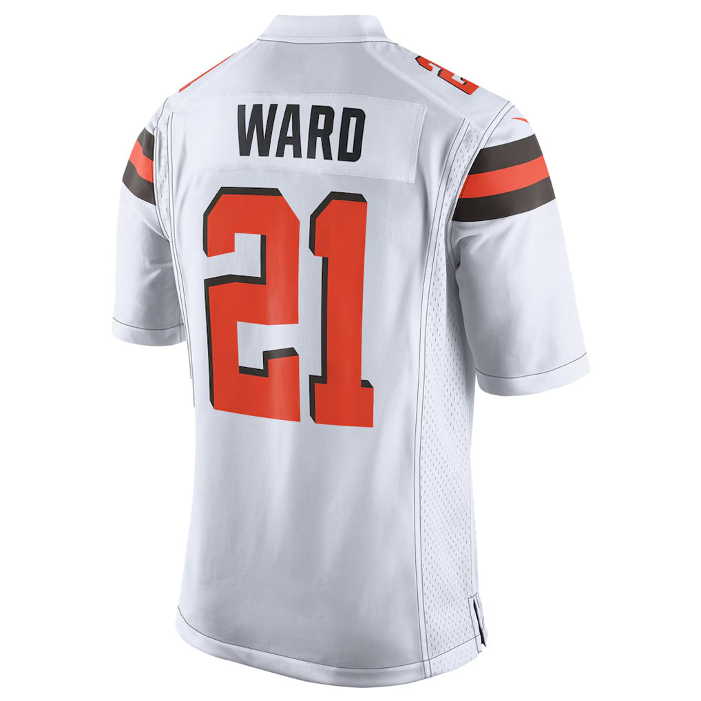 Perkns C.Browns #21 Denzel Ward Player White Vapor Limited Football Jerseys