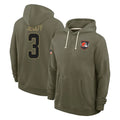 Perkns C.Browns #3 Jerry Jeudy Player Olive Salute to Service Pullover Hoodies Limited Stitched Jerseys