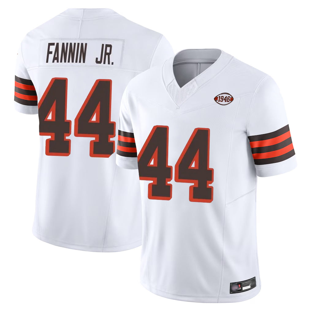 Perkns C.Browns #44 Harold Fannin Jr. Player White Limited Vapor F.U.S.E. Alternate Game Stitched Jerseys