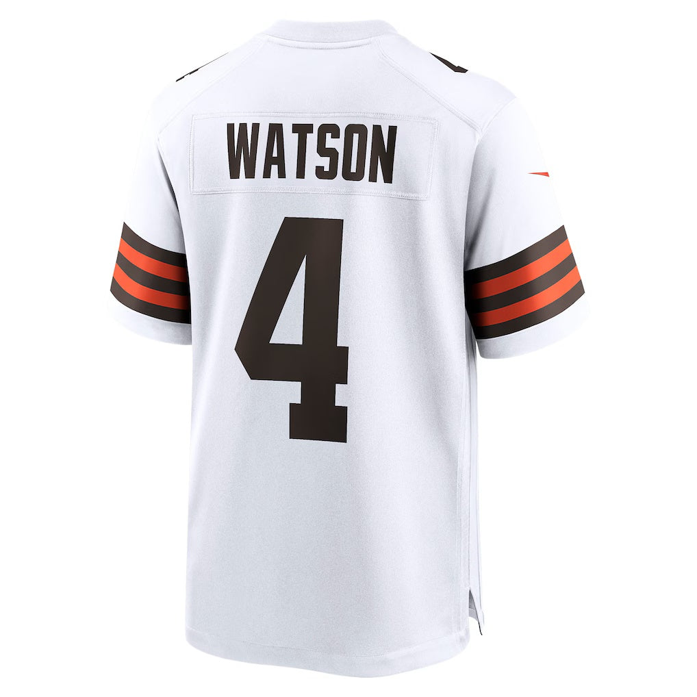 Perkns C.Browns #4 Deshaun Watson White Game Stitched Jerseys