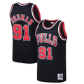 Perkns C.Bulls #91 Dennis Rodman Mitchell & Ness Black 199798 Hardwood Classics Swingman Jerseys