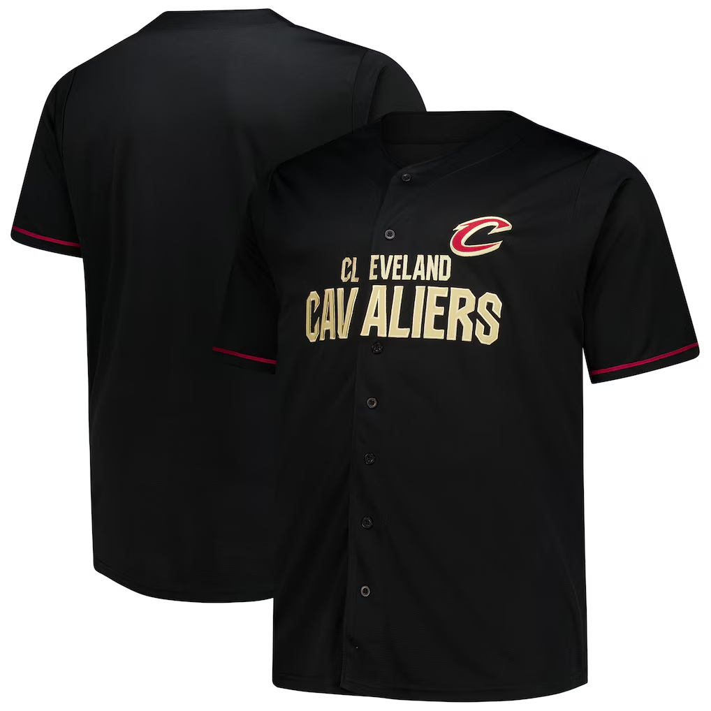 Perkns C.Cavaliers Black Big & Tall Pop Full-Button Jerseys