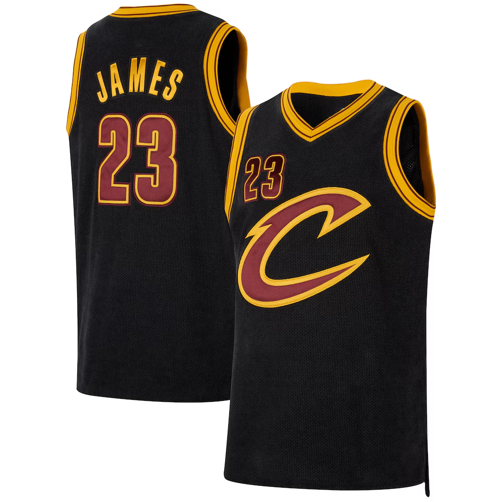 Perkns C.Cavaliers #23 LeBron James Black Forever King Authentic Jerseys