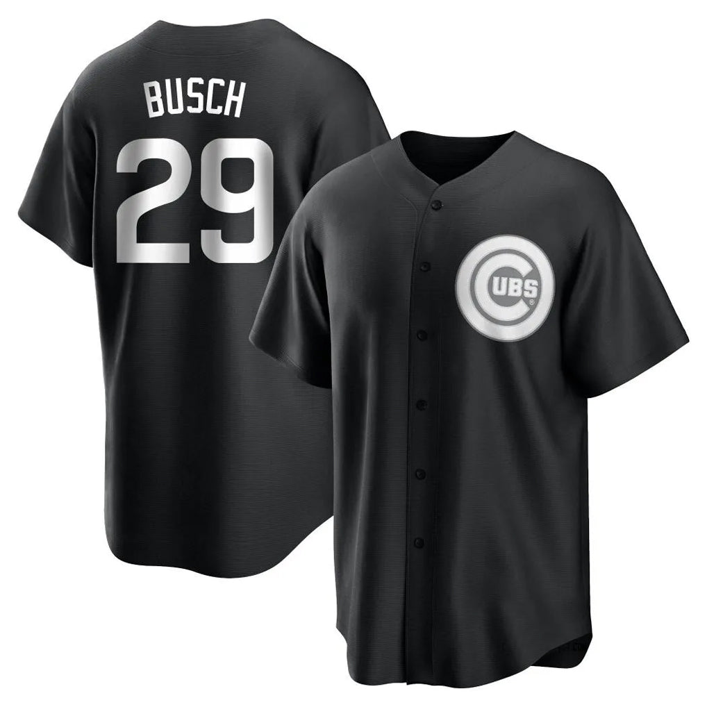 Perkns C.Cubs #29 Michael Busch Player Black Game Stitched Jerseys