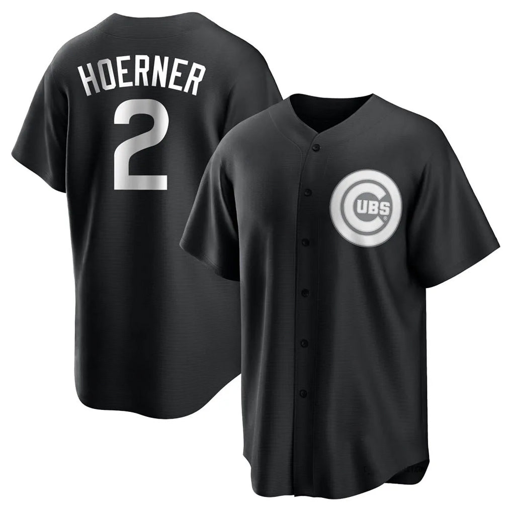 Perkns C.Cubs #2 Nico Hoerner Player Black Game Stitched Jerseys