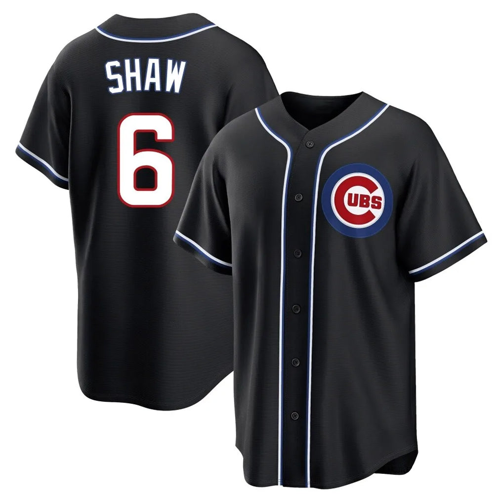 Perkns C.Cubs #6 Matt Shaw Player Black Fashion Out Game Stitched Jerseys