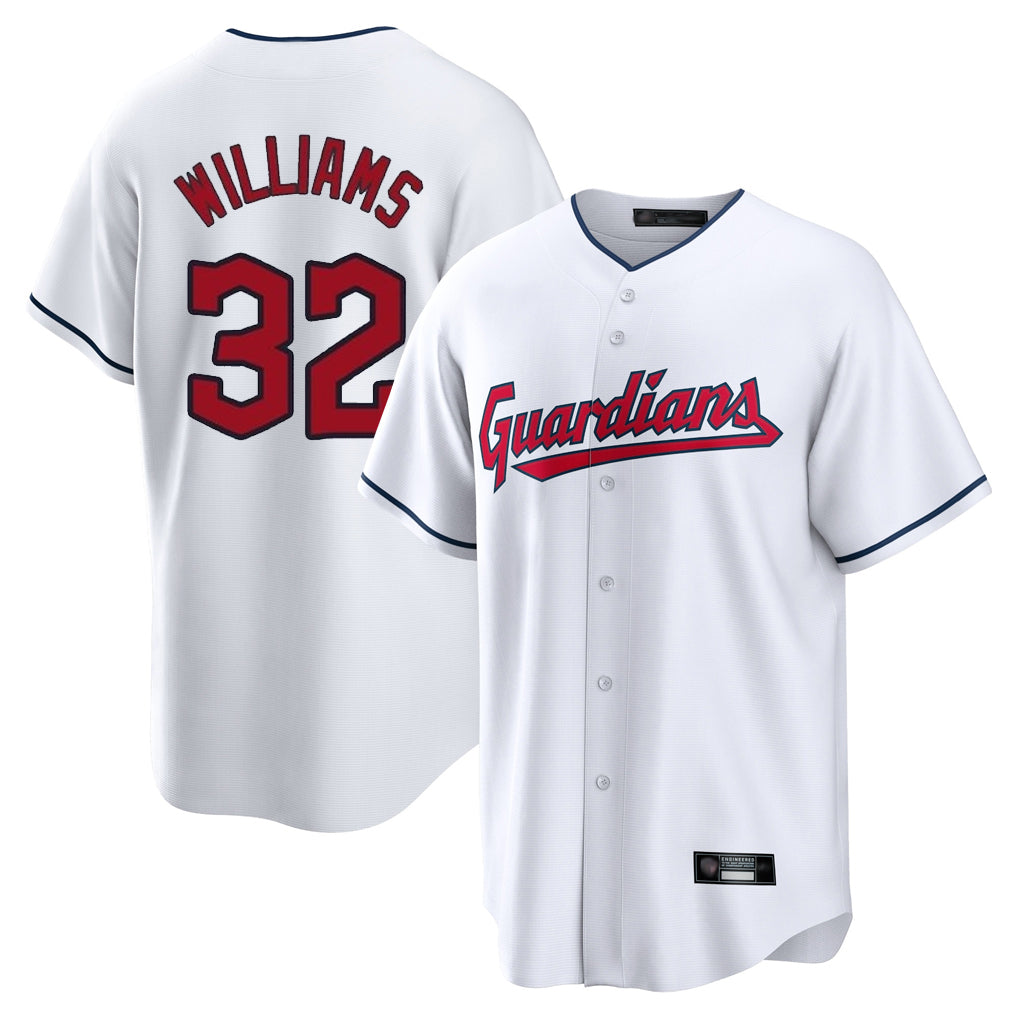 Perkns C.Guardians #32 Gavin Williams Player White Home Game Stitched Jerseys
