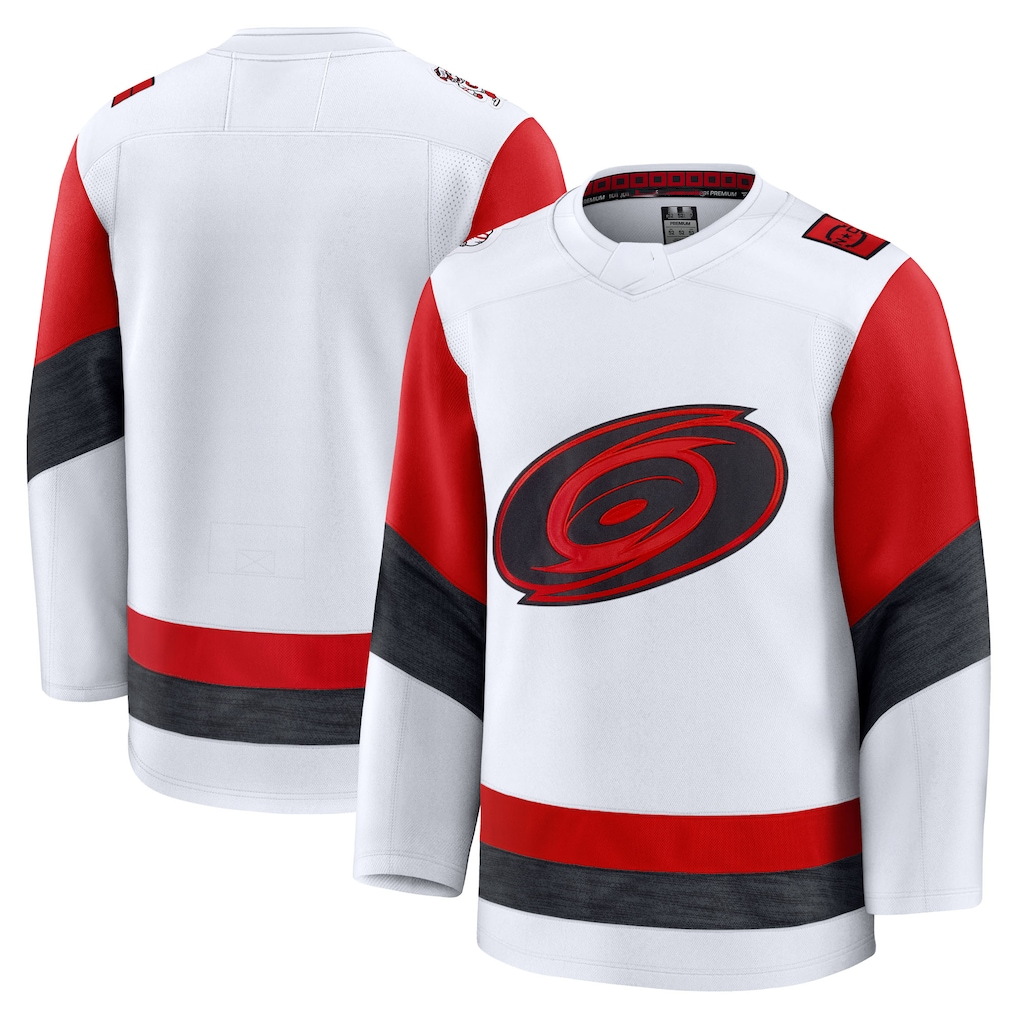 Perkns C.Hurricanes White Away Premium Stitched Jerseys