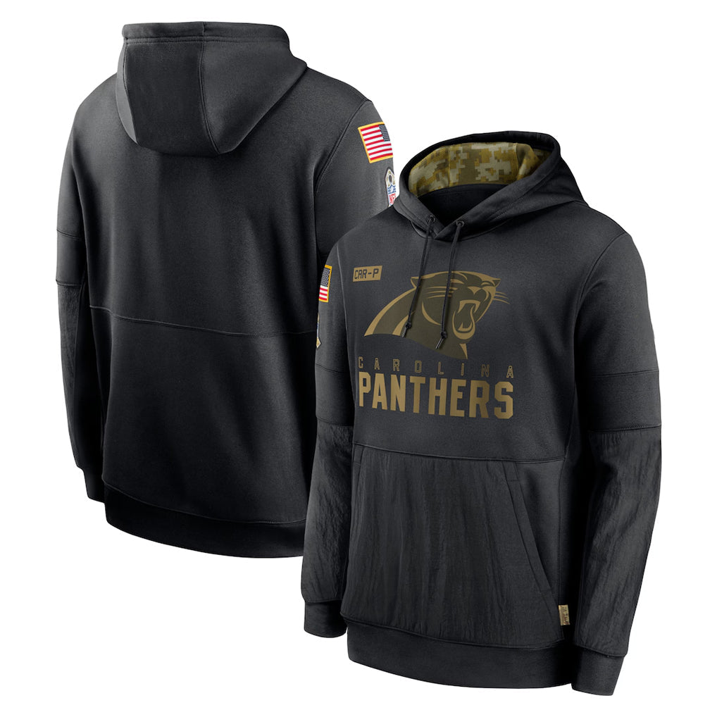 Perkns C.Panthers Black Salute to Service Pullover Hoodies Limited Game Blank Player Stitched Jerseys