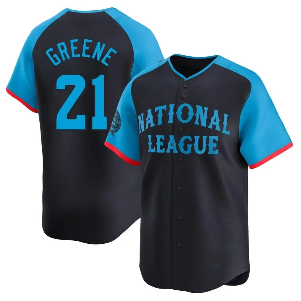 Perkns C.Reds #21 Hunter Greene Player Navy Limited National League All-Star Game Stitched Jerseys