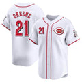 Perkns C.Reds #21 Hunter Greene Player White Home Limited Stitched Jerseys