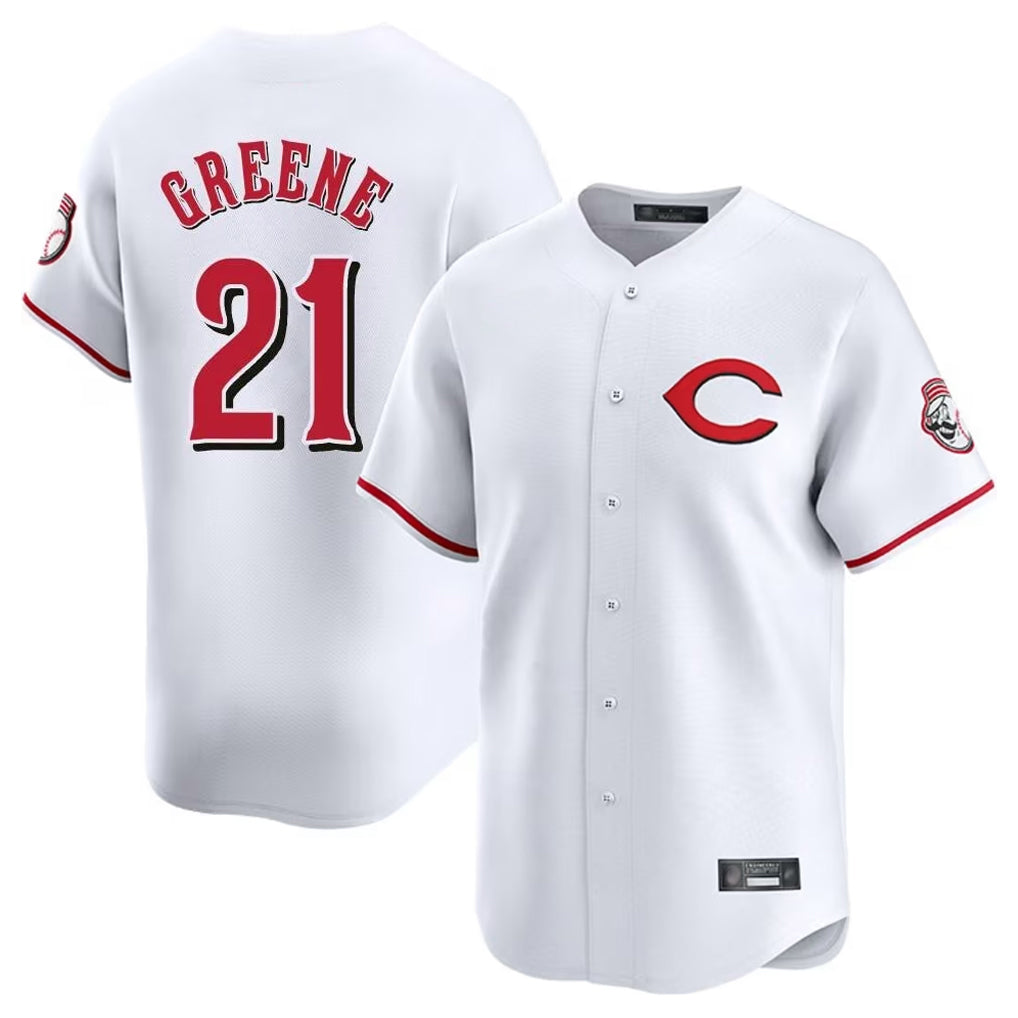 Perkns C.Reds #21 Hunter Greene Player White Limited Home Stitched Jerseys