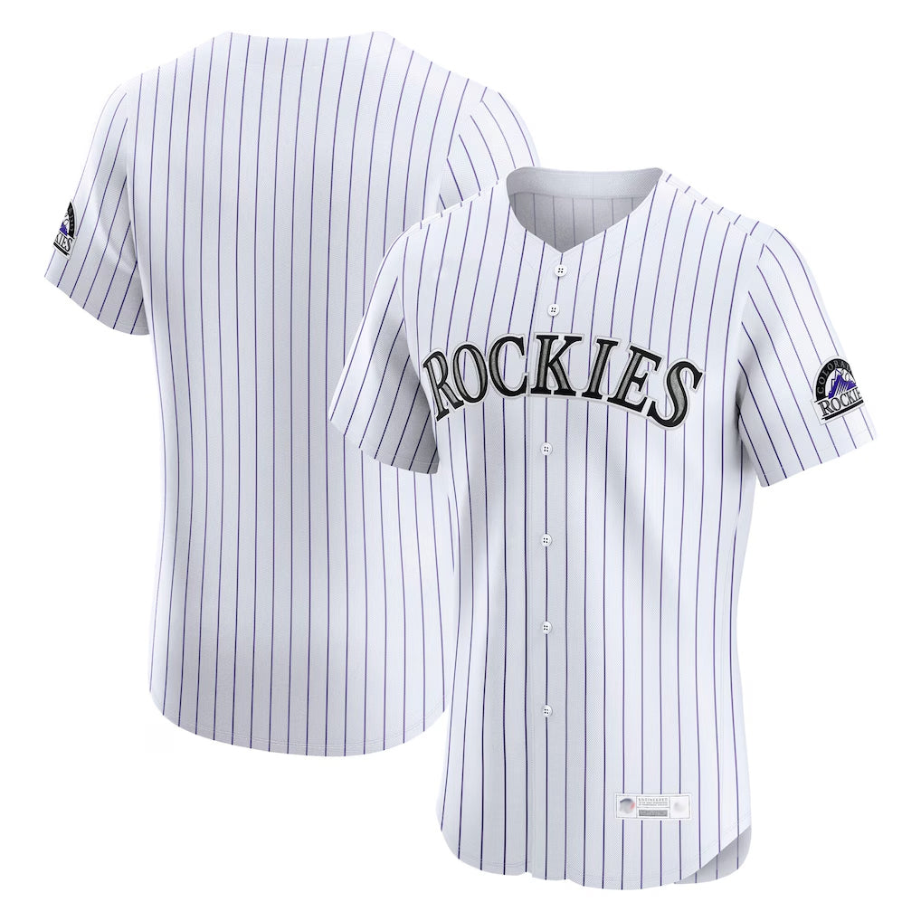 Perkns C.Rockies White Limited Home Blank Player Stitched Jerseys