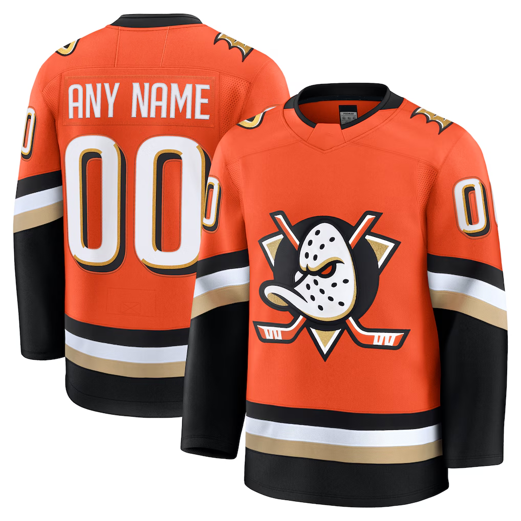 Perkns Custom A.Ducks Orange Home Authentic Pro Jerseys