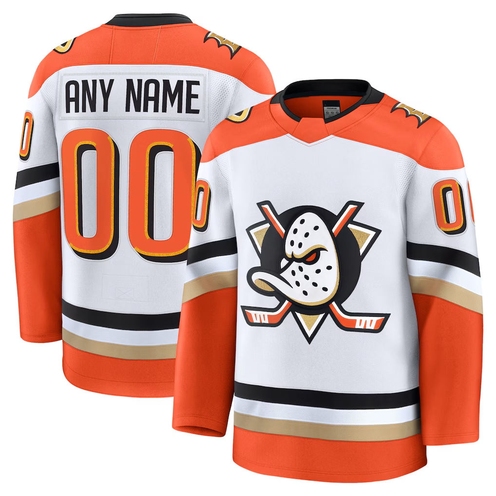 Perkns Custom A.Ducks White Away Premium Jerseys