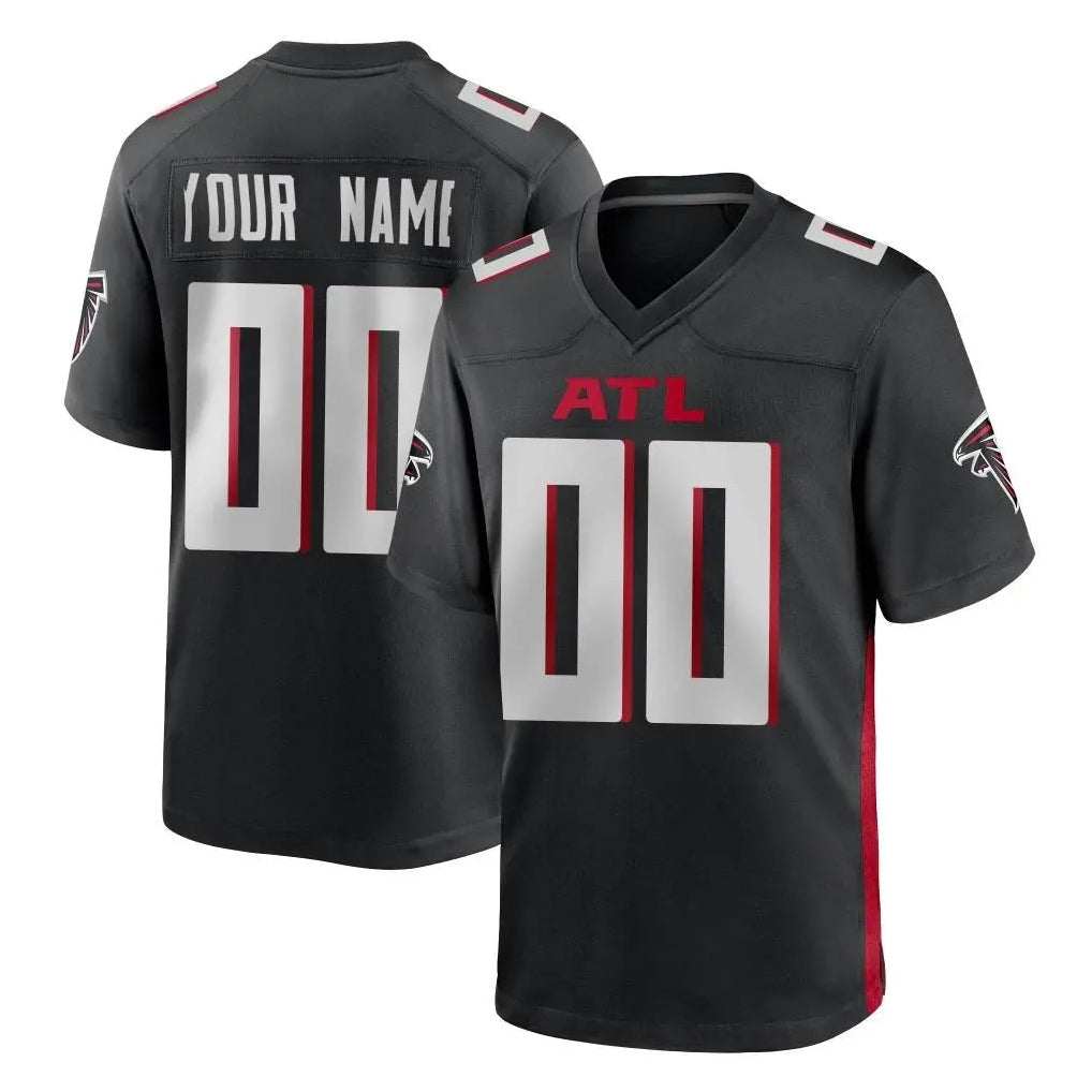Perkns Custom A.Falcons Black Home Game Any Name & Numbers Stitched Jerseys