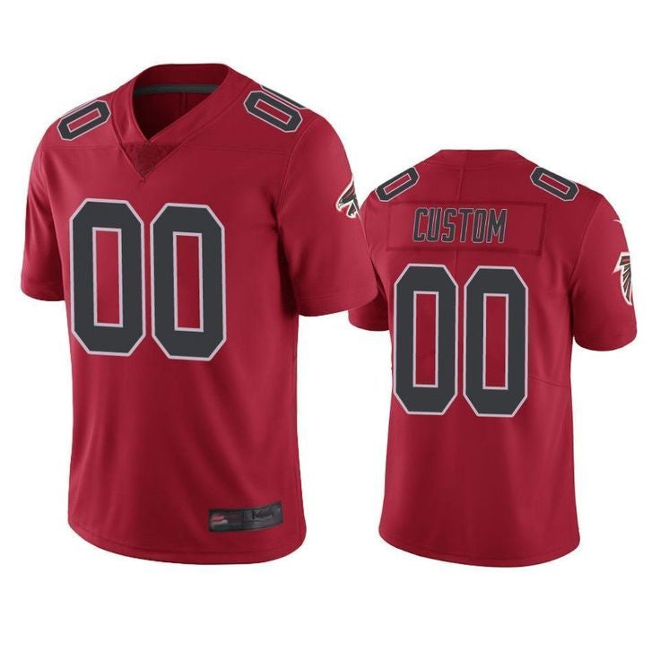 Perkns Custom A.Falcons Red Color Rush Limited Stitched Jerseys