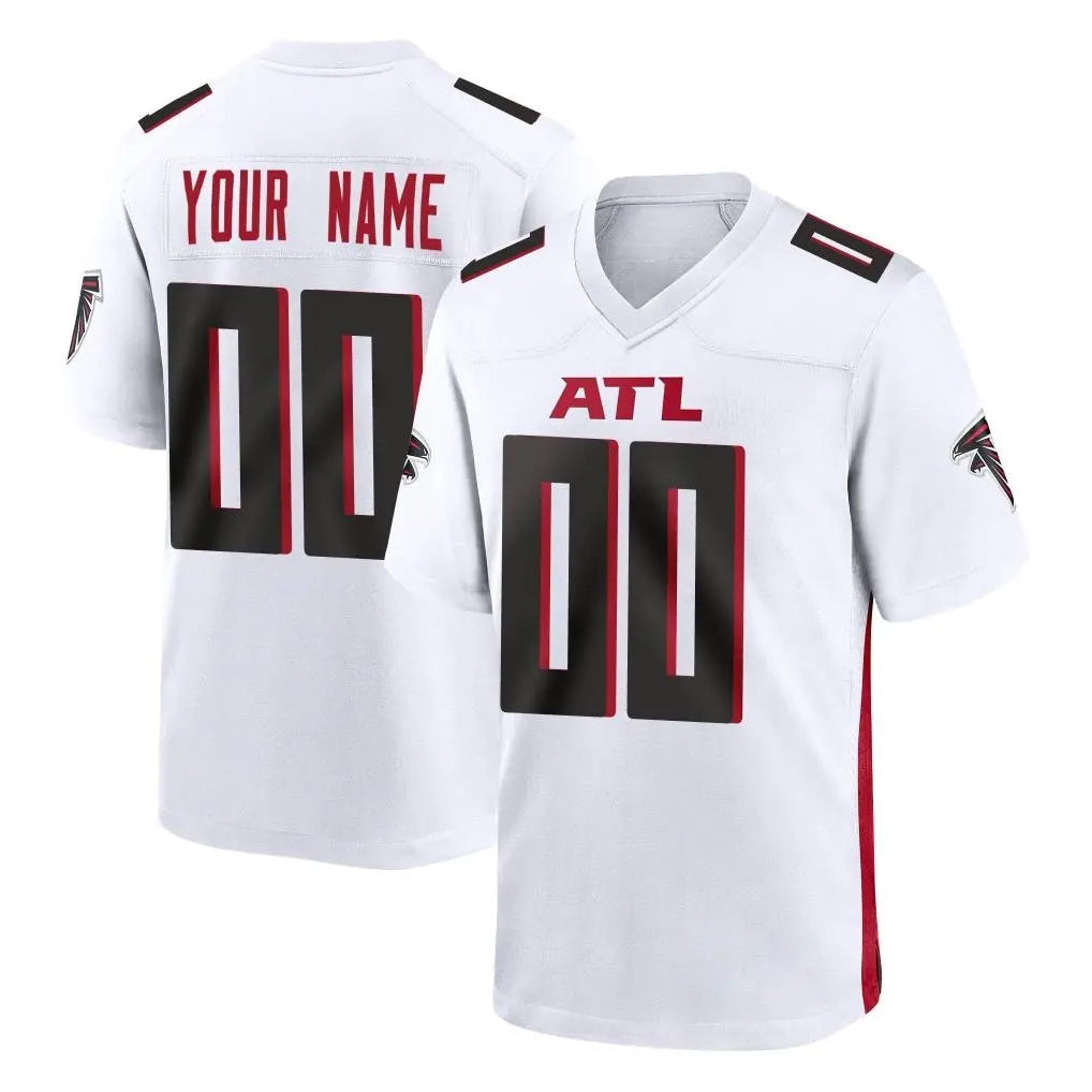 Perkns Custom A.Falcons White Home Game Any Name & Numbers Stitched Jerseys