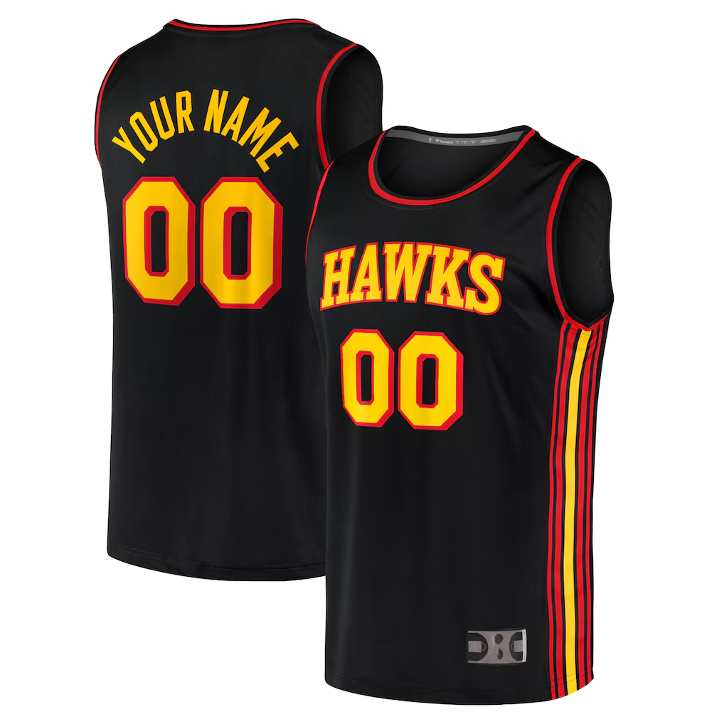 Perkns Custom A.Hawks Black Fast Break Replica Jerseys - Statement Edition