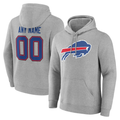 Perkns Custom B.Bills Gray Team Authentic Personalized Name & Number Hoodie Stitched Jerseys