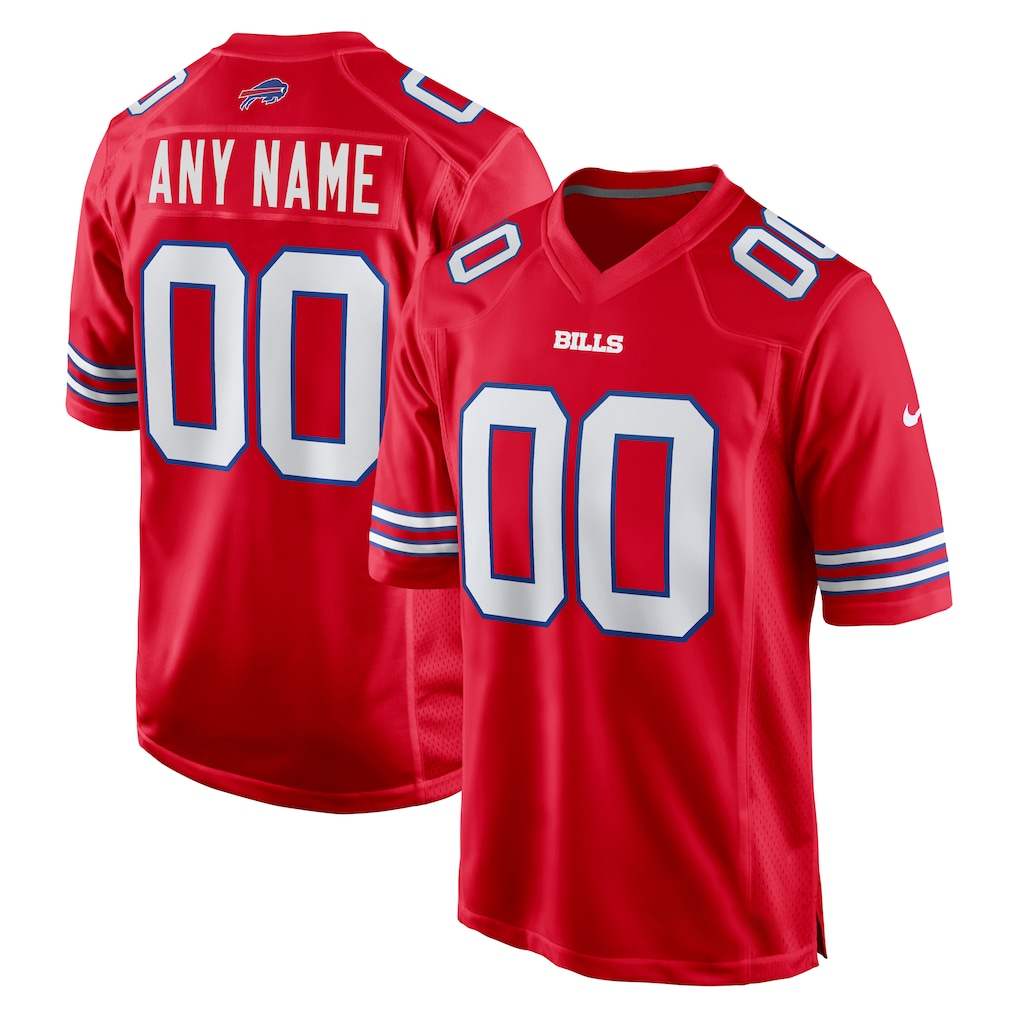 Perkns Custom B.Bills Red Alternate Game Stitched Jerseys