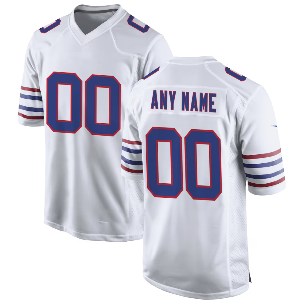 Perkns Custom B.Bills White Alternate Game Stitched Jerseys