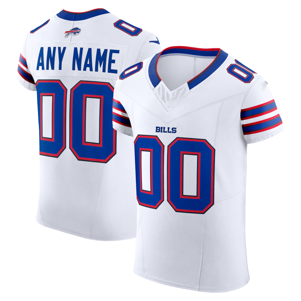 Perkns Custom B.Bills White Vapor F.U.S.E. Elite Stitched Jerseys
