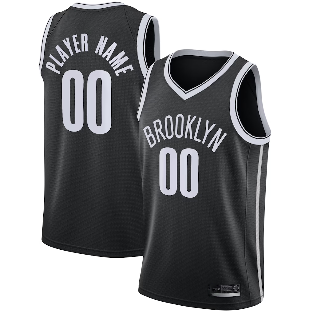 Perkns Custom B.Nets Black 202021 Swingman Jerseys - Icon Edition