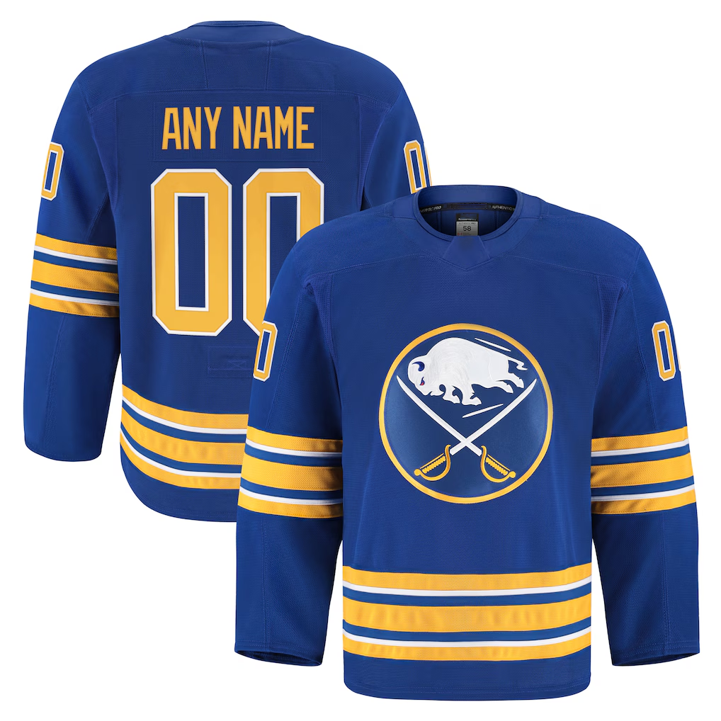 Perkns Custom B.Sabres Royal Home Authentic Pro Stitched Jerseys