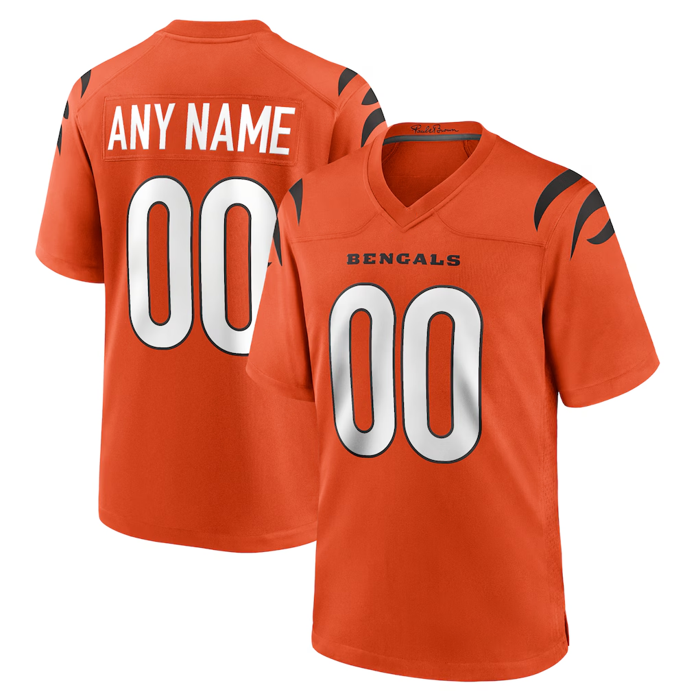 Perkns Custom C.Bengals Orange Alternate Game Stitched Jerseys