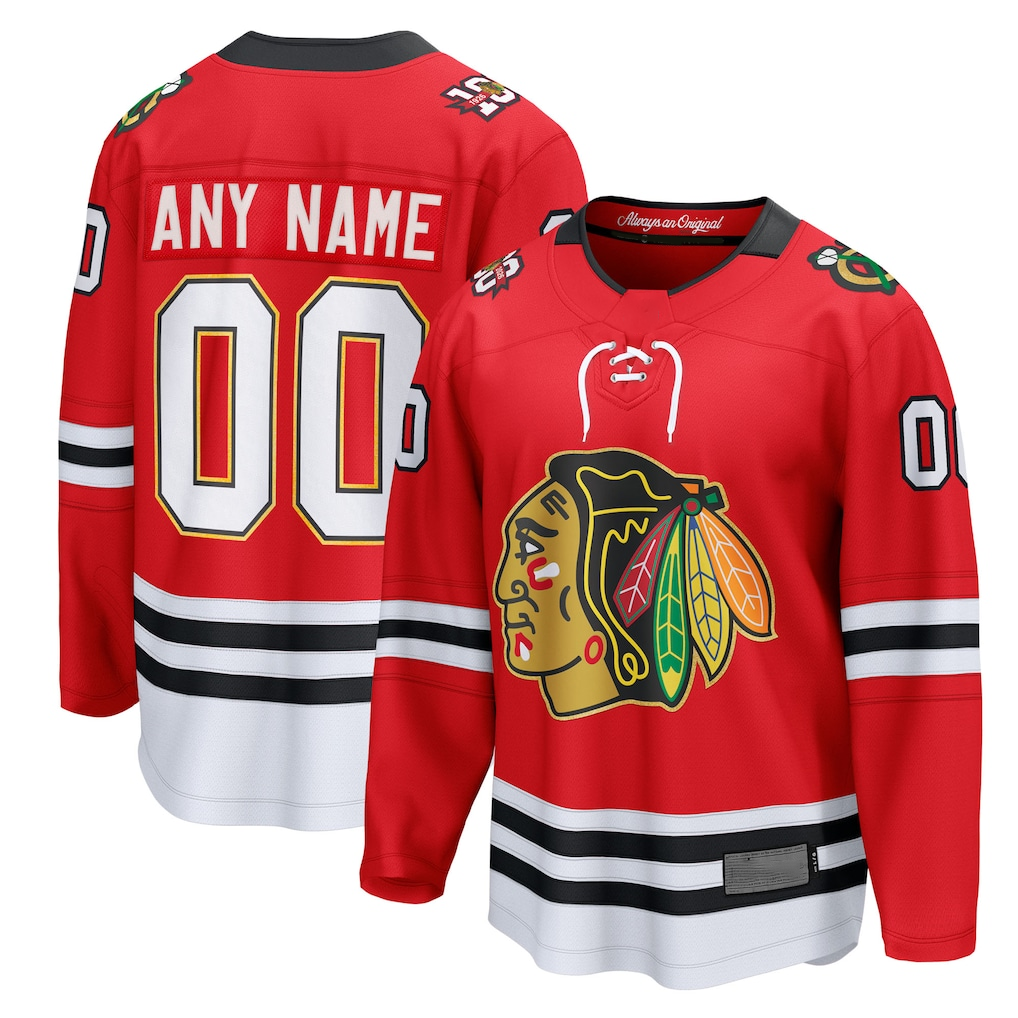 Perkns Custom C.Blackhawks Red Centennial Breakaway Jerseys