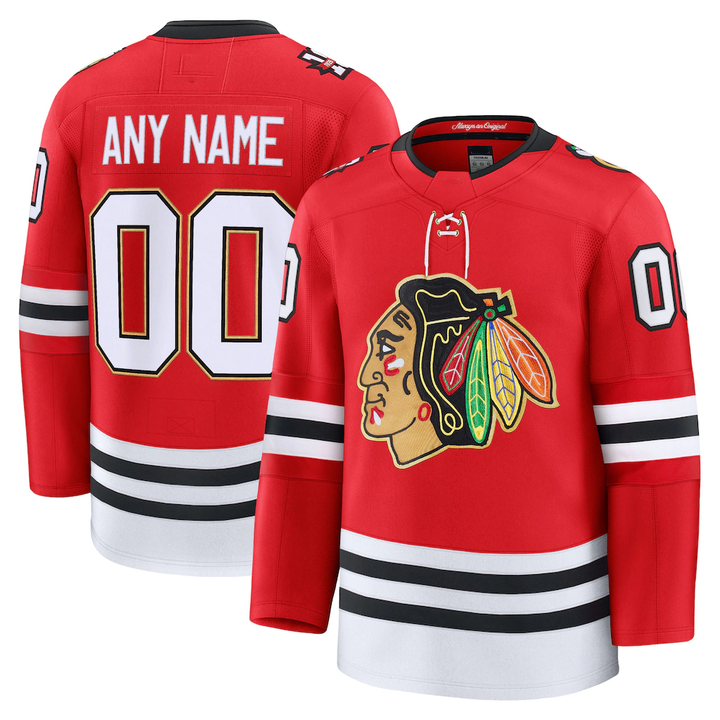 Perkns Custom C.Blackhawks Red Centennial Premium Jerseys