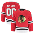Perkns Custom C.Blackhawks Red Home Authentic Pro Jerseys
