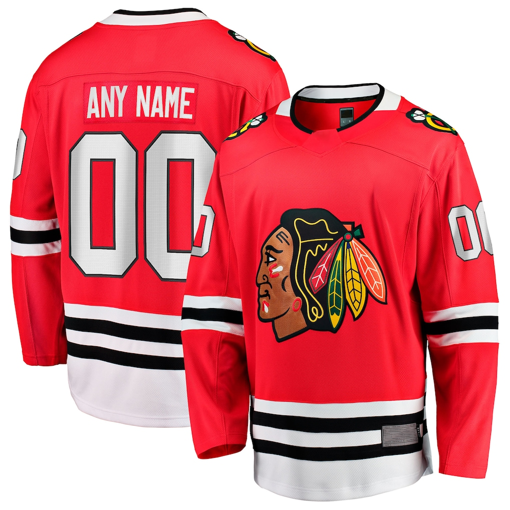 Perkns Custom C.Blackhawks Red Home Breakaway Jerseys