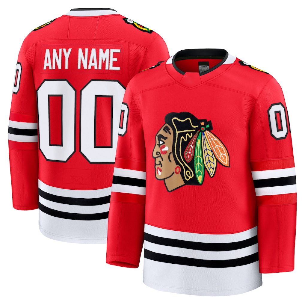 Perkns Custom C.Blackhawks Red Home Premium Jerseys
