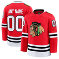 Perkns Custom C.Blackhawks Red Home Premium Jerseys