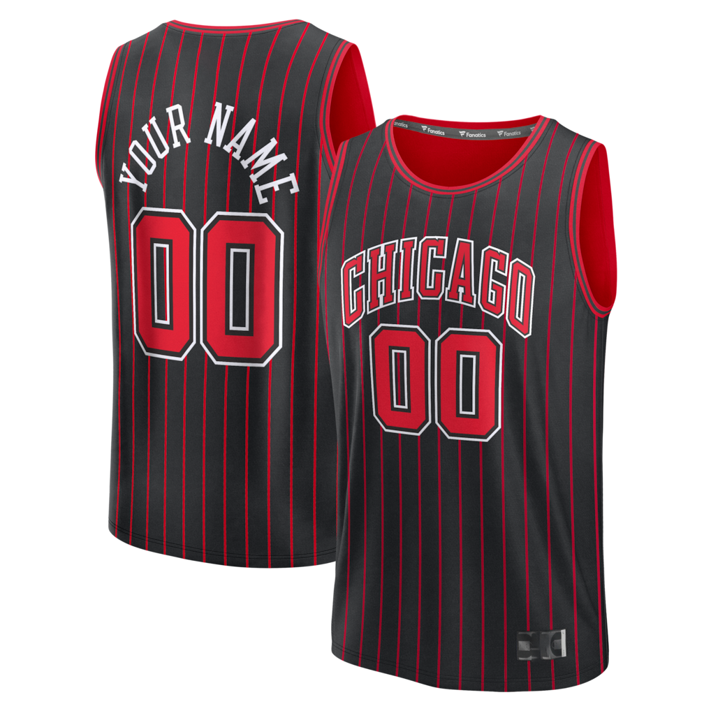 Perkns Custom Chicago BullsC.Bulls Black Fast Break Jerseys - Icon Edition