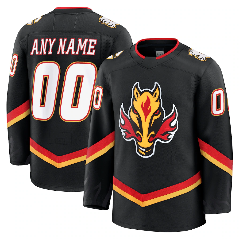 Perkns Custom C.Flames Black Alternate Premium Jerseys