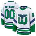 Perkns Custom C.Hurricanes White Throwback Premium Stitched Jerseys