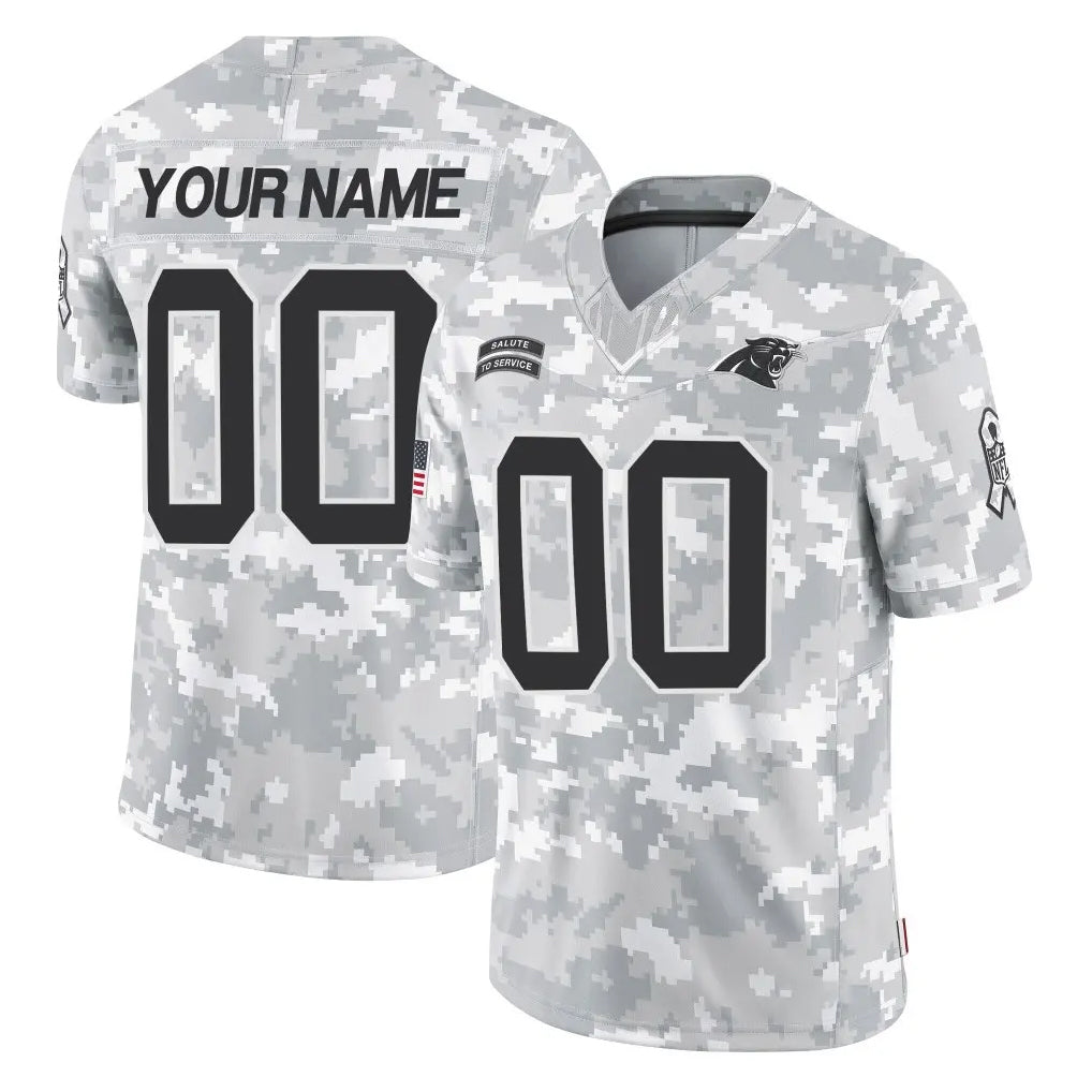 Perkns Custom C.Panthers Arctic Camo Salute to Service Limited Game Any Name & Numbers Stitched Jerseys