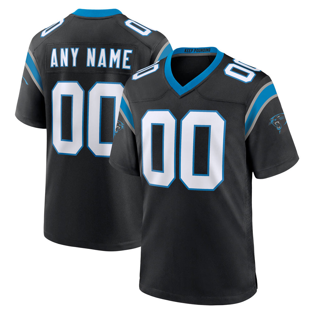 Perkns Custom C.Panthers Black Home Game Any Name & Numbers Stitched Jerseys