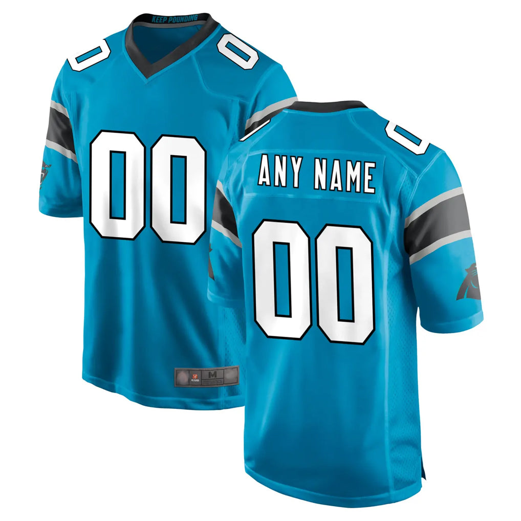 Perkns Custom C.Panthers Blue Game Any Name & Numbers Stitched Jerseys